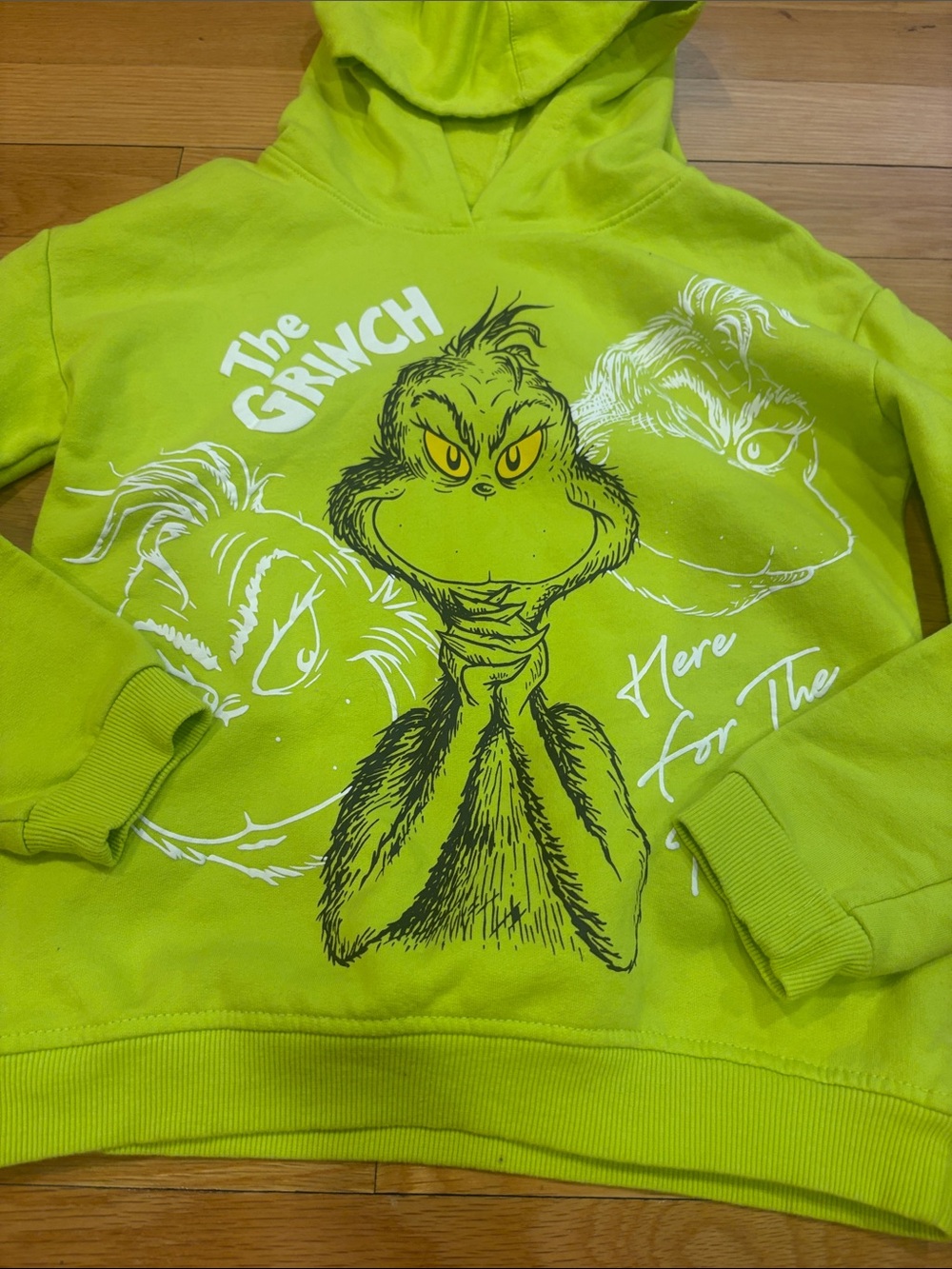 The Grinch Lime Green Hoodie with Pom Pom Hood - Picture 2 of 3